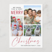 とってもメリーな4枚のクリスマスフォト シーズンポストカード (正面)