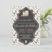 とってもワクワクの刺繍をテーマにした誕生日パーティー 招待状 (スタンド正面)