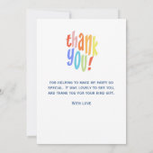 とっても大きな感謝の色とりどりのパーティー感謝カード サンキューカード (裏面)