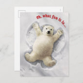 とっても大きな雪の天使 インビテーションポストカード (正面/裏面)