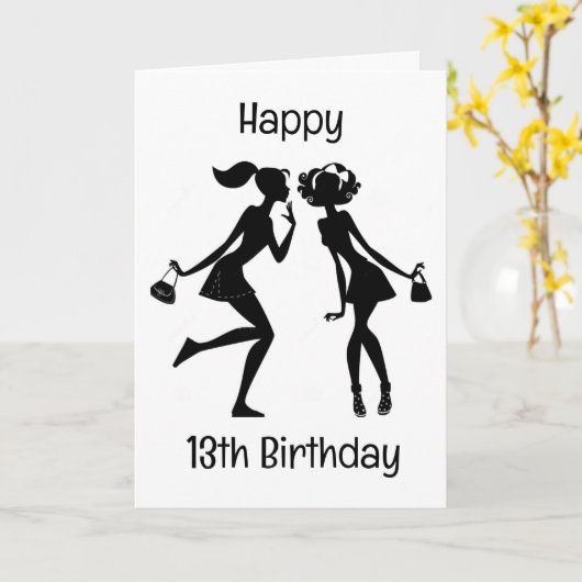 とっても大好きな友達の13歳の誕生日おめでとう！ カード (黄色い花)