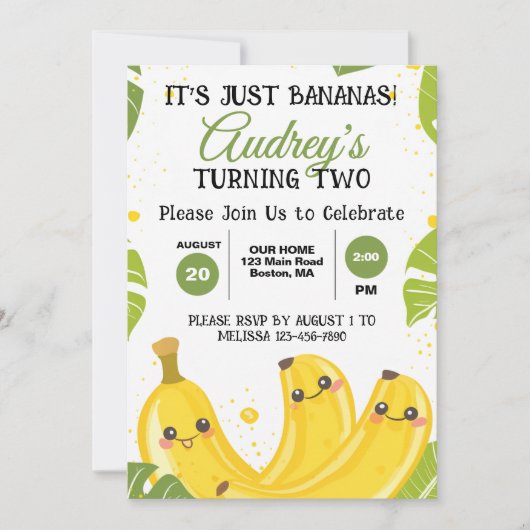 とっても愉快なバースデーパーティー（あらゆる年齢対応） 招待状 (正面)