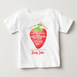 とっても愛してるよ スイート ストロベリー バレンタイン ベビーTシャツ
