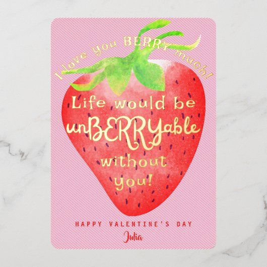 とっても愛してるよ スイート ストロベリー バレンタイン 箔シーズンカード (正面)