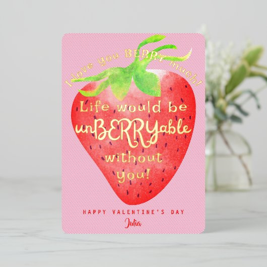 とっても愛してるよ スイート ストロベリー バレンタイン 箔シーズンカード (立ち正面)
