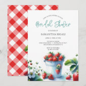 とっても愛に満ちたイチゴのブライダルシャワー招待状 招待状 (正面/裏面)