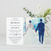 とっても愛に満ちたシンプルモダンな写真付き結婚報告カード 招待状 (スタンド正面)