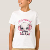 とっても愛らしいゾウのかわいいアート Tシャツ (正面)