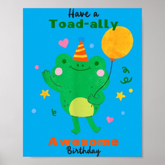 とっても最高な誕生日パーティーのカエル キッズ ポスター (正面)