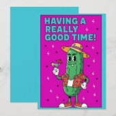 とっても楽しいぬるいピクルスバケーションサマー サンキューカード (正面/裏面)