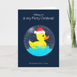 とっても楽しいクリスマスのスノードームラバーダック カード