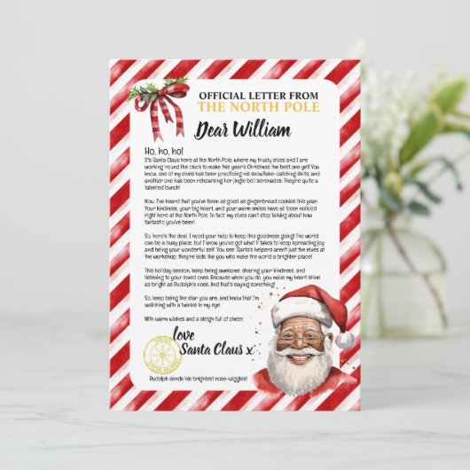 とっても楽しいサンタへのカスタマイズされた子供の手紙 シーズンカード (スタンド正面)