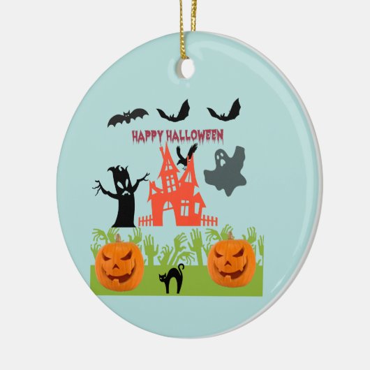 とっても楽しいハロウィン セラミックオーナメント (左)