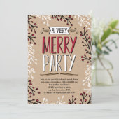 とっても楽しいパーティーのホリデーシーズン招待状 招待状 (スタンド正面)