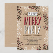 とっても楽しいパーティーのホリデーシーズン招待状 招待状 (正面/裏面)