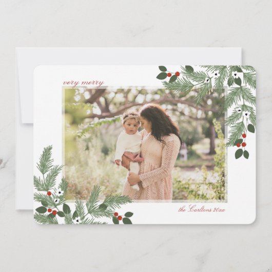 とっても楽しいホリデー写真カード 招待状 (正面)