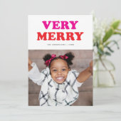 とっても楽しいレトロ タイポグラフィ | ホリデー フォト シーズンカード (スタンド正面)