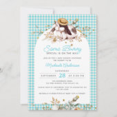 とっても特別なうさぎさんがやって来るよ うさぎベイビーシャワー 招待状 (正面)