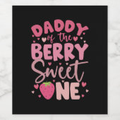 とっても甘いひとり娘のイチゴ誕生日パパ ワインラベル (シングルラベル)