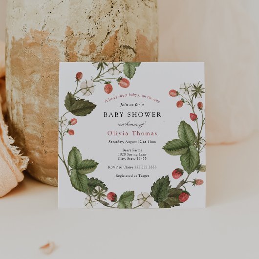 とっても甘いスイートストロベリーベイビーシャワー招待状 招待状