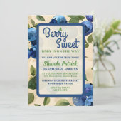 とっても甘いブルーベリー テーマのベビーシャワー 招待状 (スタンド正面)