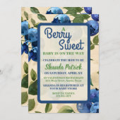とっても甘いブルーベリー テーマのベビーシャワー 招待状 (正面/裏面)