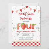 とっても甘い苺の誕生日招待状 招待状 (正面)