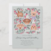 とっても甘い誕生日パーティー | いちごのワンちゃん 招待状 (正面)