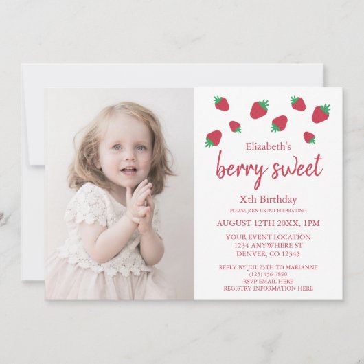 とっても甘い誕生日 招待状 (正面)