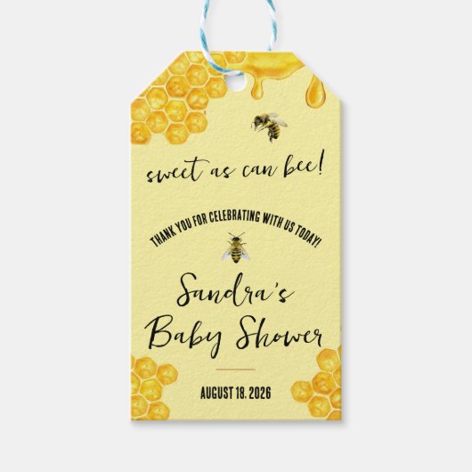 とっても甘い！赤ちゃんシャワーお願い ギフトタグ (正面)