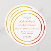 とっても素敵で55歳 白 オレンジ 赤 黄色 招待状 (正面/裏面)