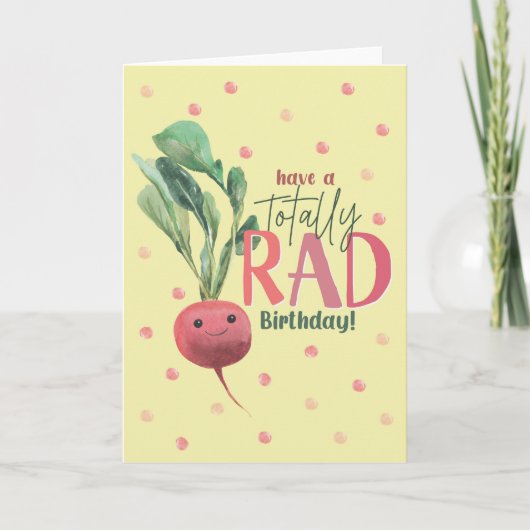 とっても素敵なお誕生日 ラディッシュ野菜 カード (正面)