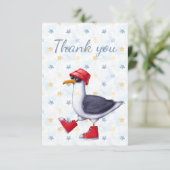 とっても素敵なカワイイウミネズミのバケーショントラベルありがとうございます サンキューカード (スタンド正面)