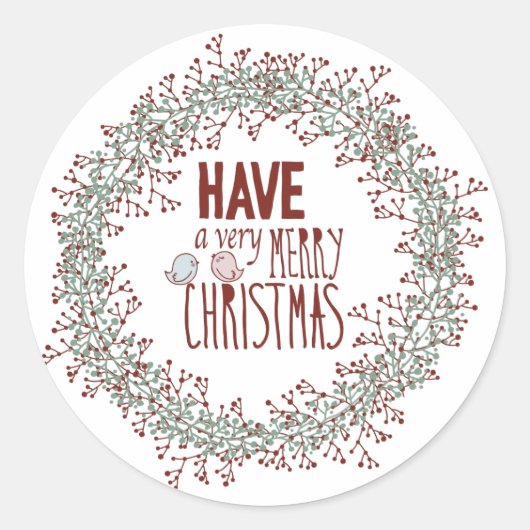 とっても素敵なクリスマスホリデーシーズンのリース ラウンドシール (正面)