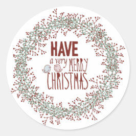 とっても素敵なクリスマスホリデーシーズンのリース ラウンドシール