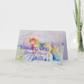 とっても素敵なユニコーンの誕生日カード！ 女の子 カード (正面)