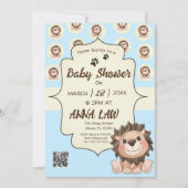 とっても素敵な可愛いライオンの赤ちゃん男の子 招待状 (正面)