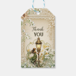 とっても素敵な妖精の感謝タグ – ヴィンテージ ライ & ホワイト ギフトタグ