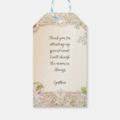 とっても素敵な妖精の感謝タグ – ヴィンテージ ライ & ホワイト ギフトタグ (裏面)
