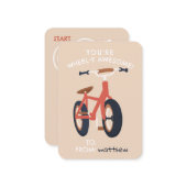 とっても素敵な子供用自転車教室のバレンタイン ノートカード (正面/裏面インサイチュ)