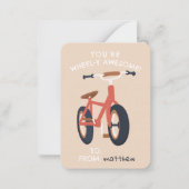 とっても素敵な子供用自転車教室のバレンタイン ノートカード (正面)