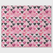 とっても素敵な水彩ハート | ポルカドットパターン ラッピングペーパー (フラット)