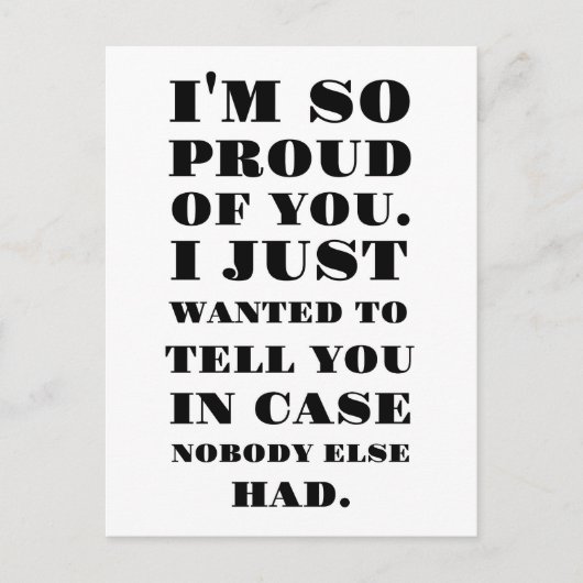 とっても誇りに思うよ ポストカード (正面)