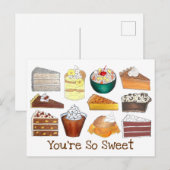 とっても スイート サザン デザーツ ケーキ パイ プディング ポストカード (正面/裏面)