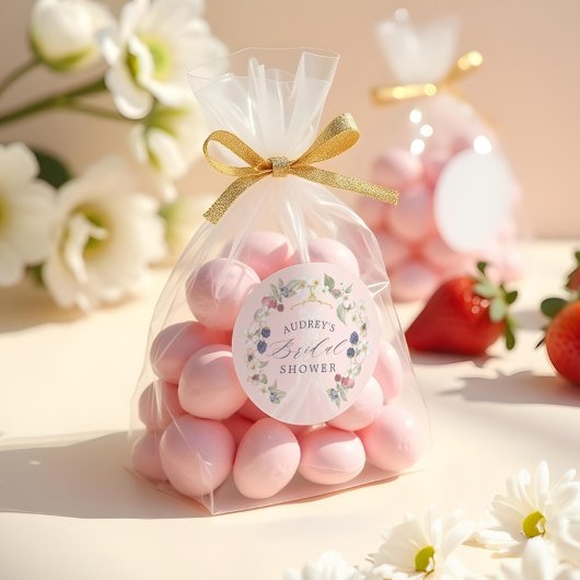 とっても スウィートな ブライダルシャワーのドレス ベリーとお花がいっぱい ラウンドシール