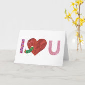 とてもお腹がすいたケータピラー | 愛してる カード (黄色い花)