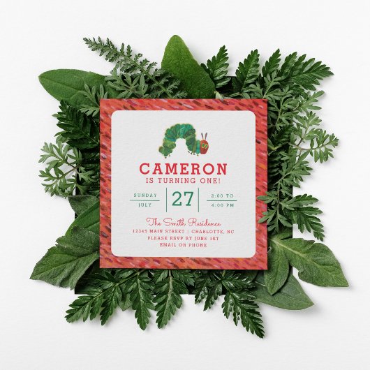 とてもお腹が空いたケータピラーの誕生日 招待状