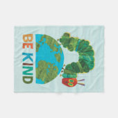 とてもお腹の空いた毛虫は親切だ フリースブランケット (正面(横))