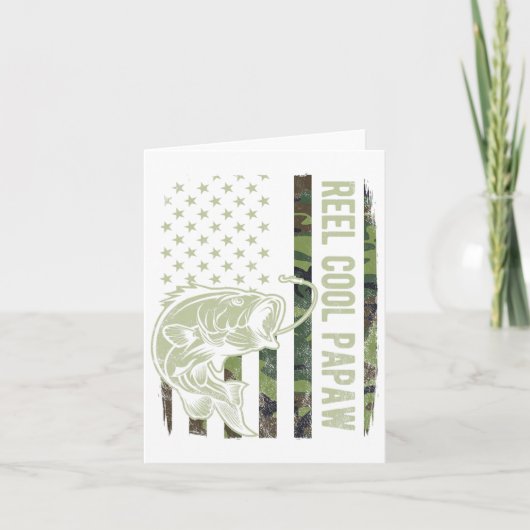 とてもかっこいいおじいちゃん カモフラージュ アメリカ国旗 父の日 カード (正面)