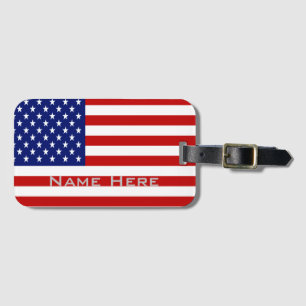とてもかっこいいモノグラム付きのアメリカ国旗 ラゲッジタグ
